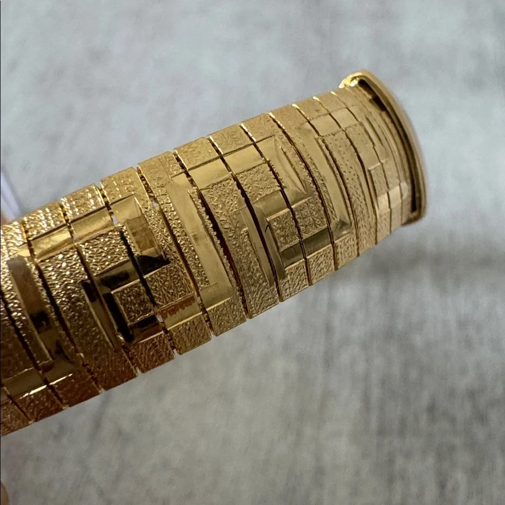 Mia Fiore Dyadema Gold Plated Bronze Open Cuff Bracelet Italy
